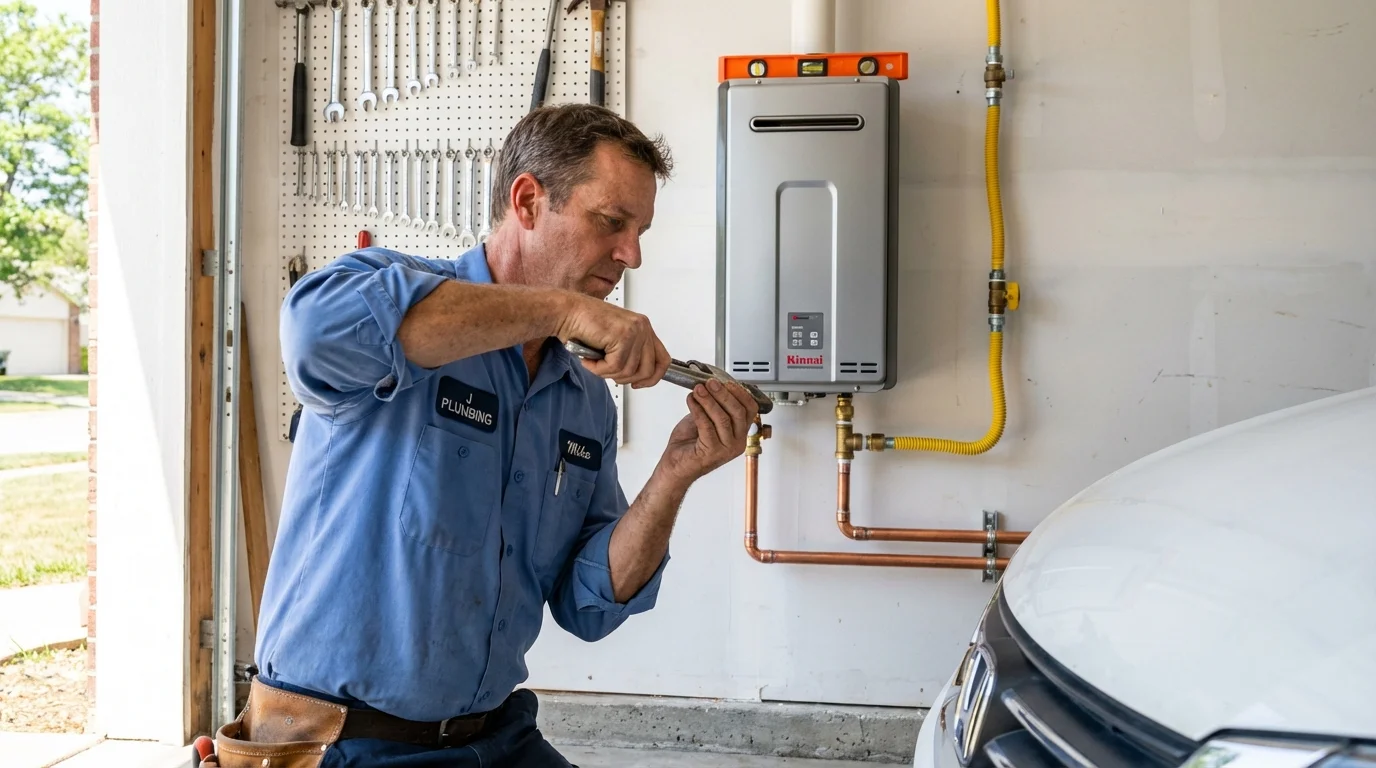 Tankless water heater installation by a Johns Plumbing LLC plumber in Vidor